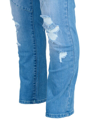 Slim fit Emily jeans met slijtage, Light blue, Packshot image number 3
