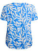 FLASH - Viscose blouse met korte mouwen en print, Blauw, Packshot image number 1