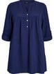 Tunique en mousseline de coton avec broderie anglaise, Bleu, Packshot image number 0