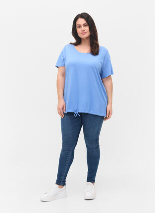 T-shirt à manches courtes avec bas réglable, Ultramarine, Model image number 2