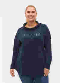 Sweatshirt met hoge kraag, Navy Blazer, Model