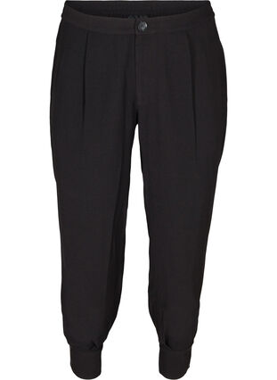 Pantalon ample avec poches et boutons, Black, Packshot image number 0