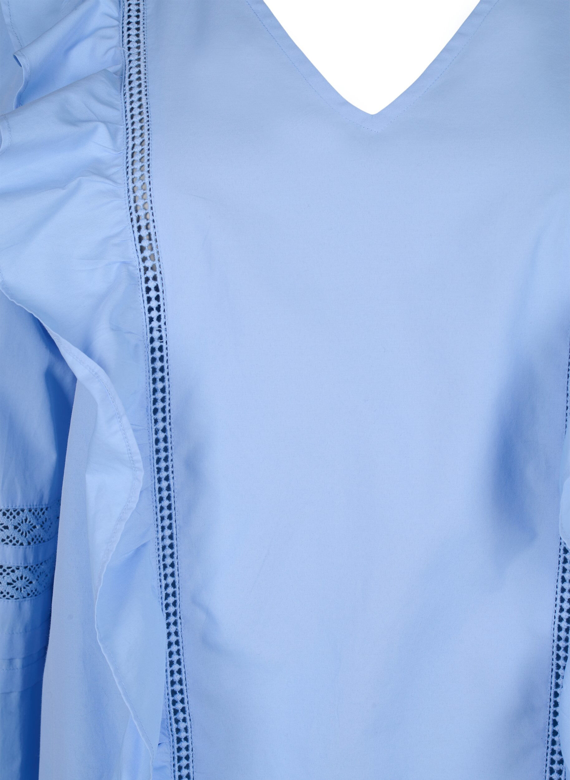 ZizziBlouse met ruffels en veters, Blauw, Packshot image number 2