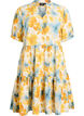 Robe courte &agrave; coupe &eacute;vas&eacute;e, Jaune, Packshot image number 0