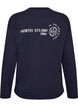 Jerseyblouse met lange mouwen en tekstprint, Blauw, Packshot image number 1