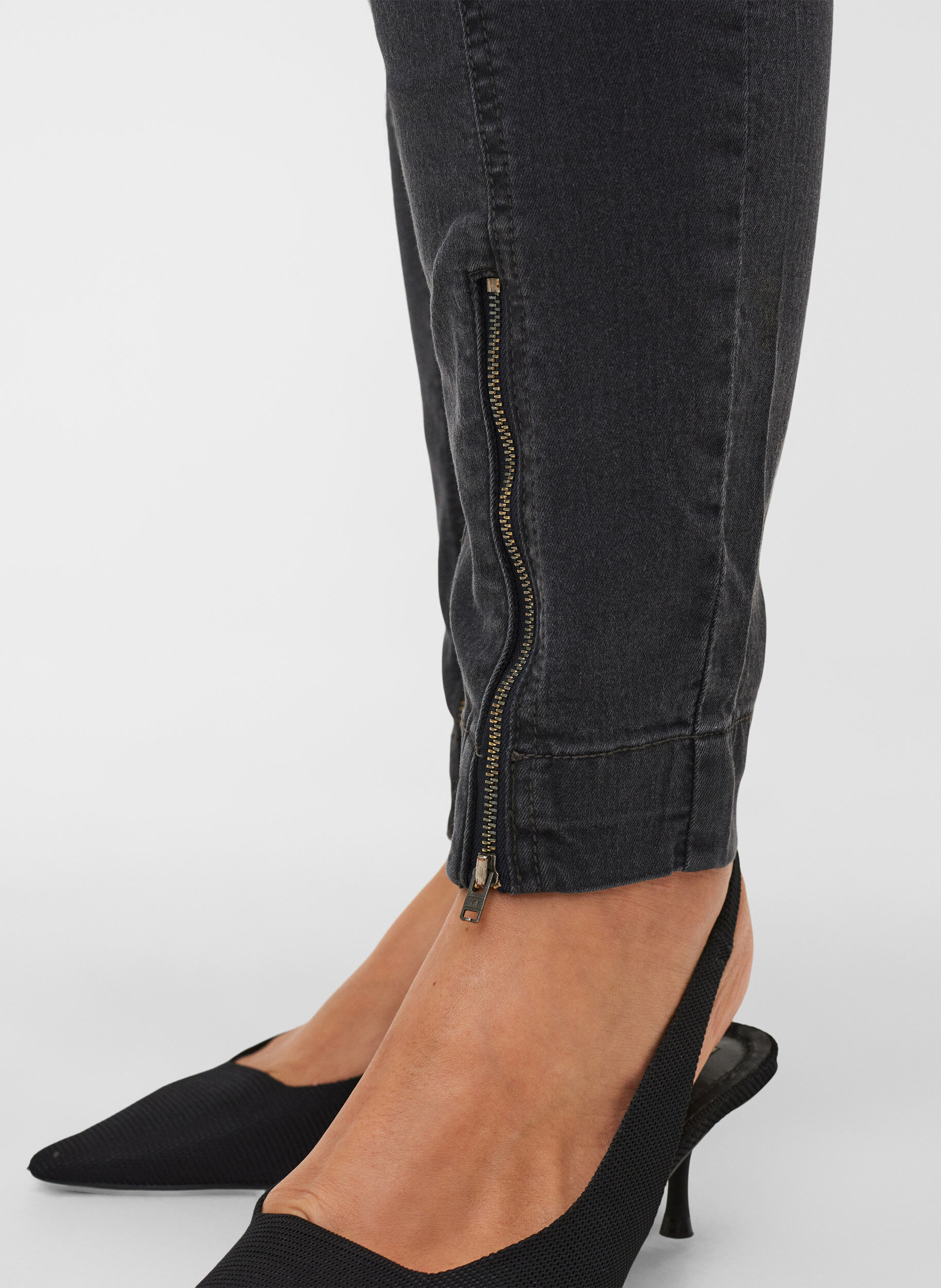 ZizziJegging met ritsdetail, Grey Wash, Model image number 3