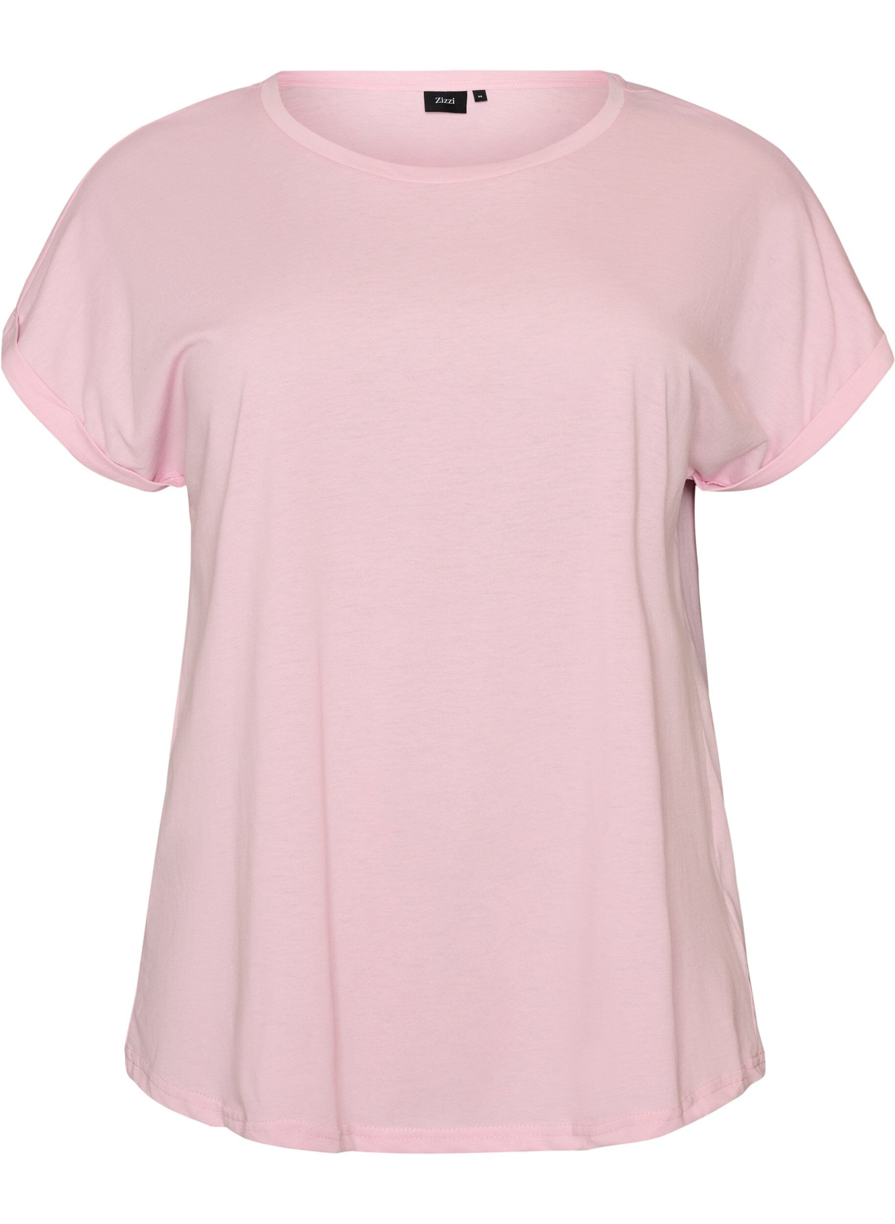 ZizziT-shirt &agrave; manches courtes en coton m&eacute;lang&eacute;, Rose, Packshot image number 0