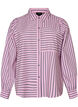 Gestreept shirt met een klassieke kraag en lange mouwen, Roze, Packshot image number 0