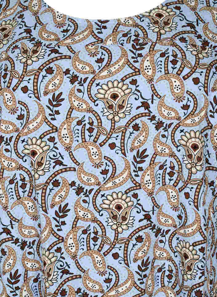 Robe en coton imprimé à manches courtes, Blue Paisley , Packshot image number 2