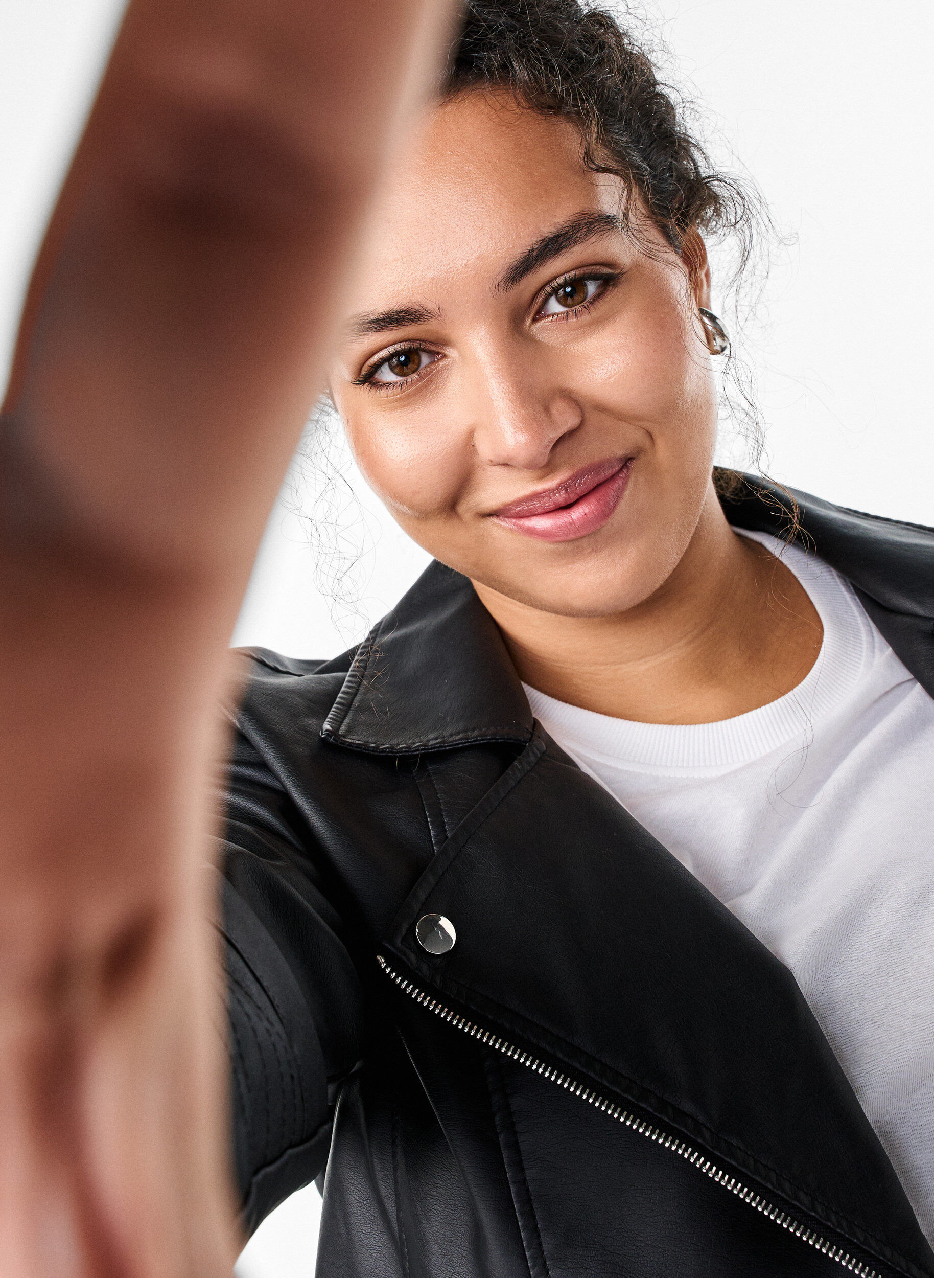 ZizziBikerjack in imitatieleer, Zwart, Model image number 3