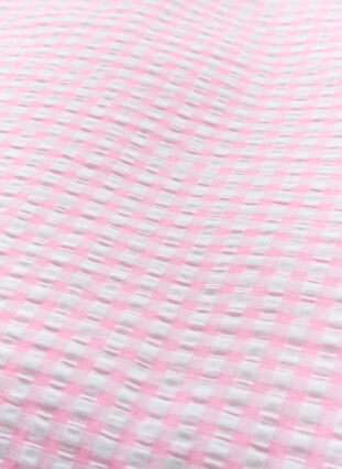 Parure de lit en coton à carreaux, Rose/White Check, Packshot image number 3