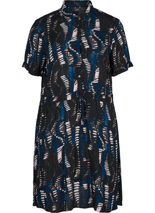 Viscose jurk met korte mouwen en print, Mcristel print, Packshot image number 0