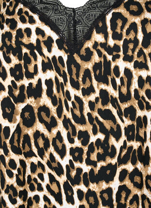 Top avec dentelle en viscose, Leopard, Packshot image number 2