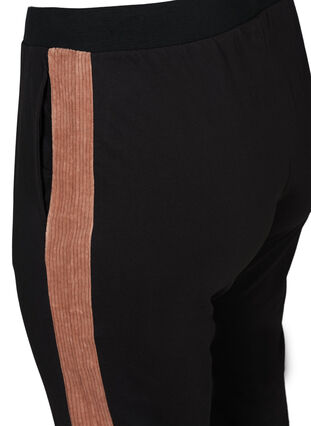 Pantalon de survêtement avec détail en velour, Black w. Burlwood, Packshot image number 3