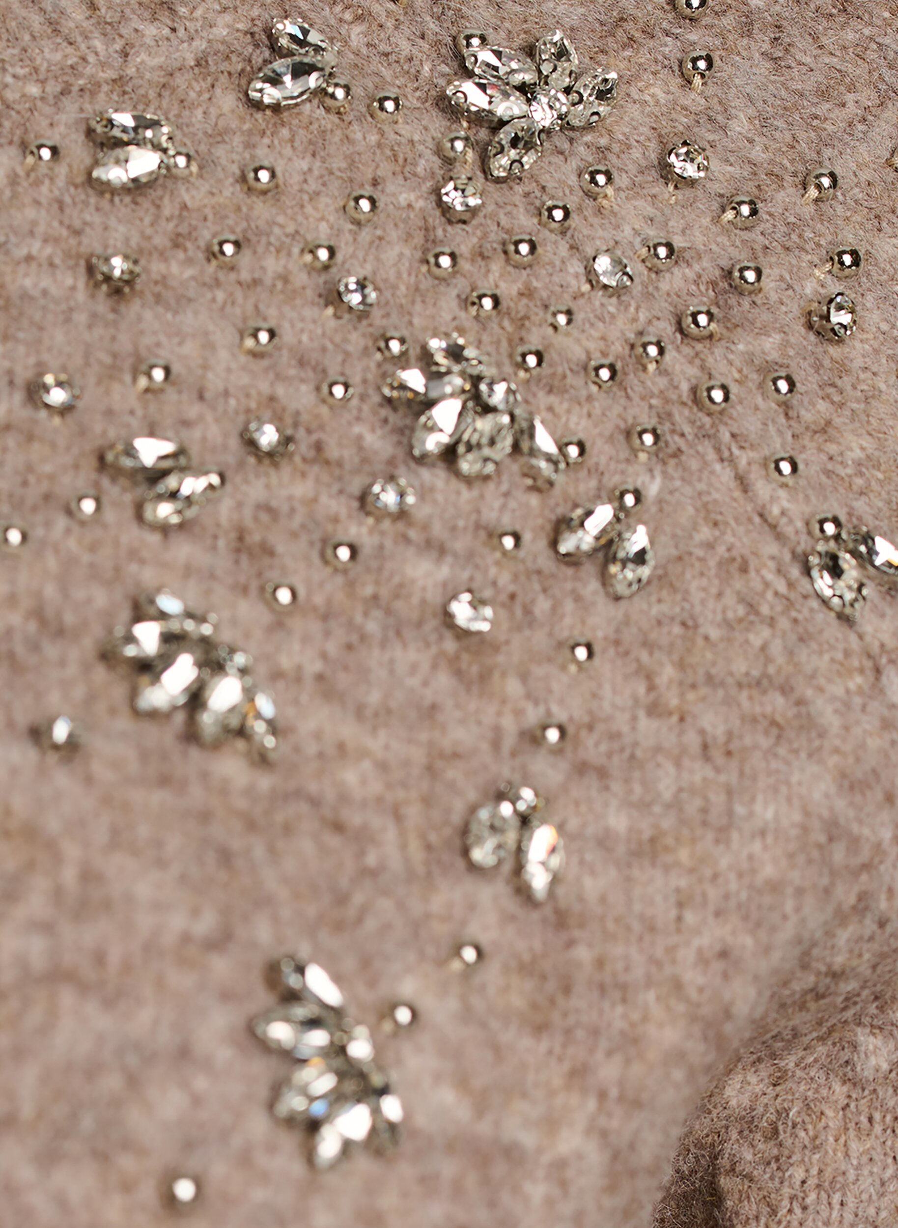 ZizziGebreide blouse met strassteentjes en studs, Beige, Packshot image number 2
