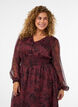 Robe maxi avec imprim&eacute; floral et smocks, Bordeaux fonc&eacute;, Model image number 2