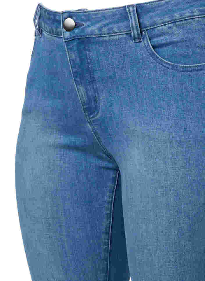 Cropped Emily jeans met borduursel, Blue denim, Packshot image number 2