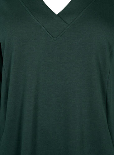 Robe sweat-shirt avec col en V, Scarab, Packshot image number 2