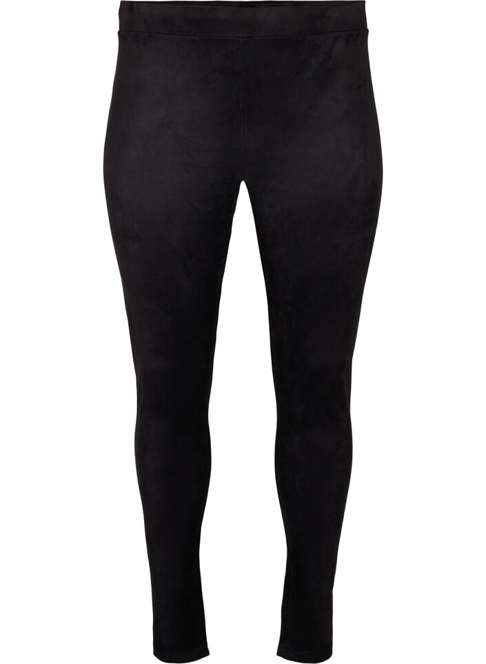 Leggings in imitatiesuède, Black, Packshot image number 0