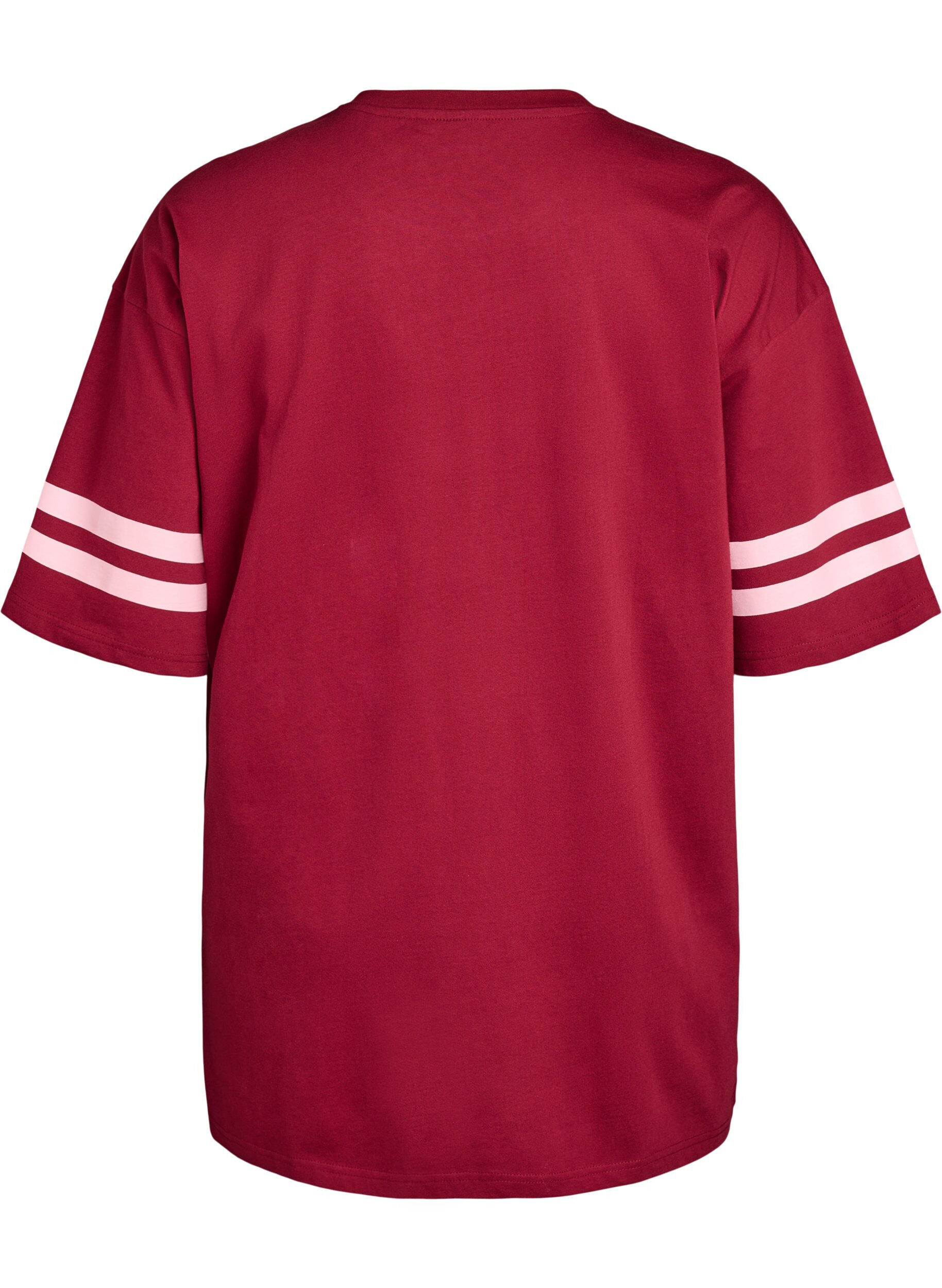 ZizziSportief oversized college T-shirt, Rood, Packshot image number 1
