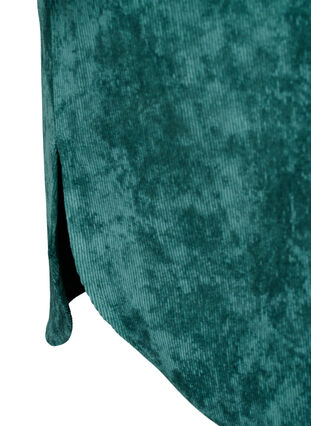 Robe en velours à manches 3/4 et boutons, Deep Teal, Packshot image number 3