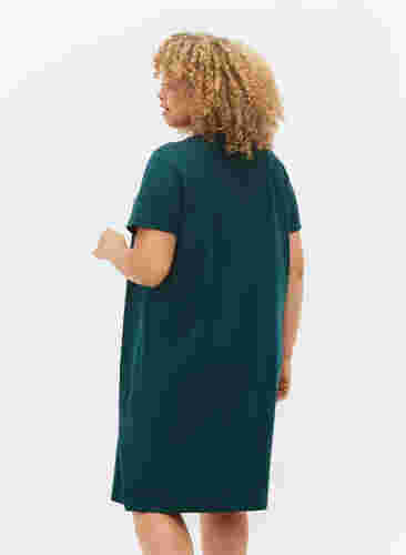 Chemise de nuit en coton à manches courtes, Deep Teal w. Cool It, Model image number 1