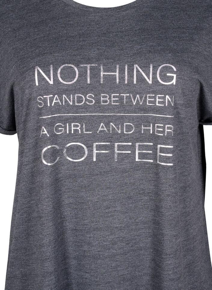 Chemise de nuit à manches courtes avec imprimé de texte, , Packshot image number 2