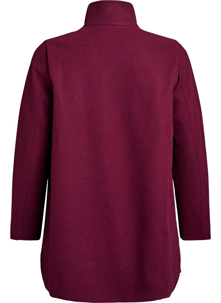 Manteau court &agrave; la coupe &eacute;vas&eacute;e, Bordeaux fonc&eacute;, Packshot image number 1