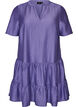 Robe coupe &eacute;vas&eacute;e textur&eacute;e, Violet, Packshot image number 0
