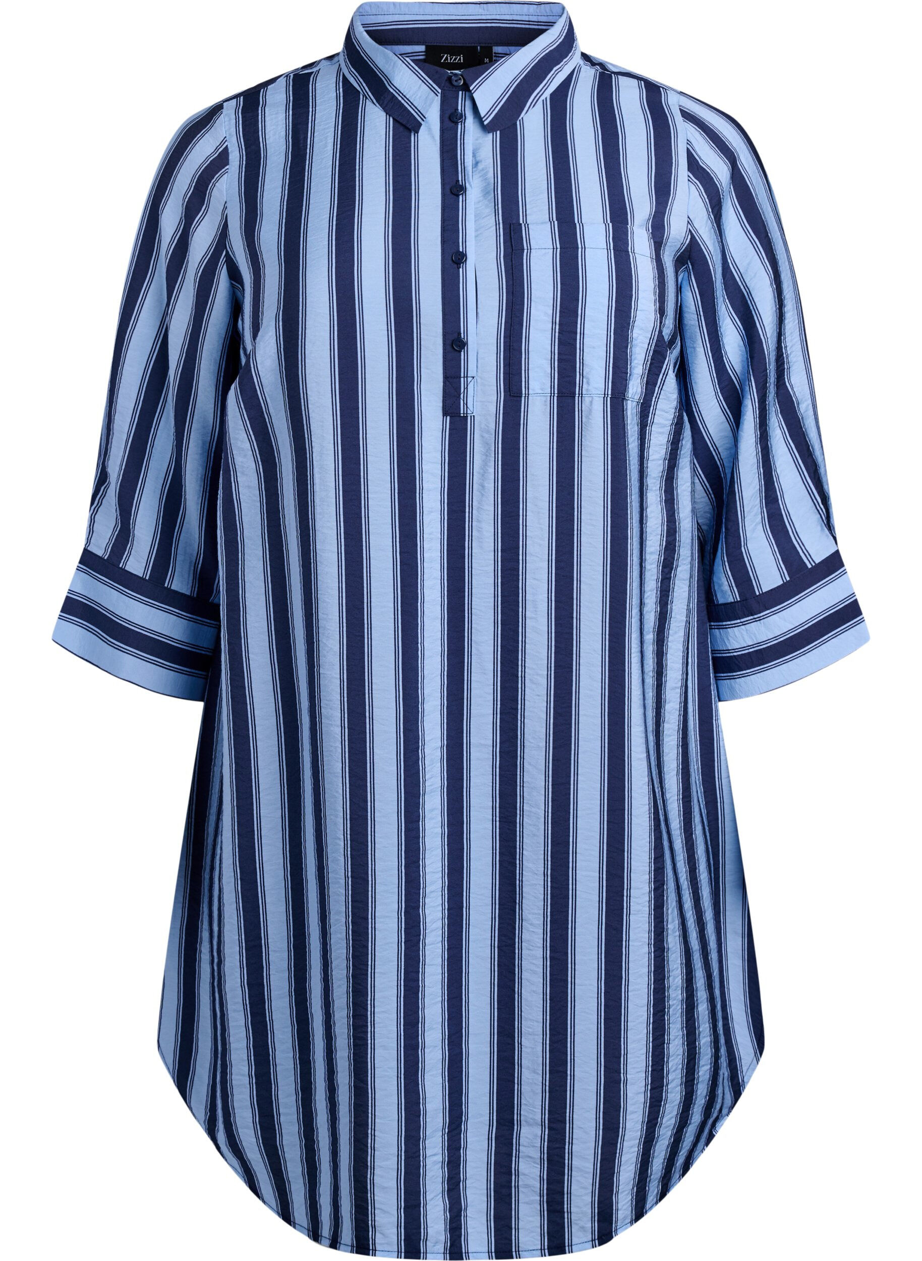 ZizziRobe courte avec col et poche poitrine, Bleu, Packshot image number 0