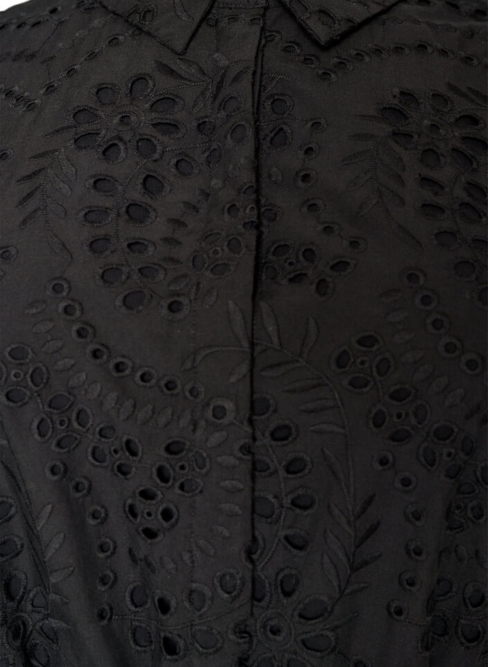Robe chemise en broderie anglaise avec une ceinture &agrave; nouer, Noir, Packshot image number 2
