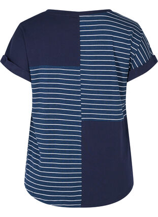 T-shirt à manches courtes en viscose avec rayures, Night Sky Stripe, Packshot image number 1