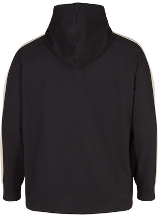 Sweatshirt met capuchon en zak, Black, Packshot image number 1