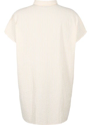 Chemise longue à rayures en coton, White/Natrual Stripe, Packshot image number 1