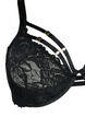 Soutien-gorge couvrant avec dentelle et lacets, Black, Packshot image number 2