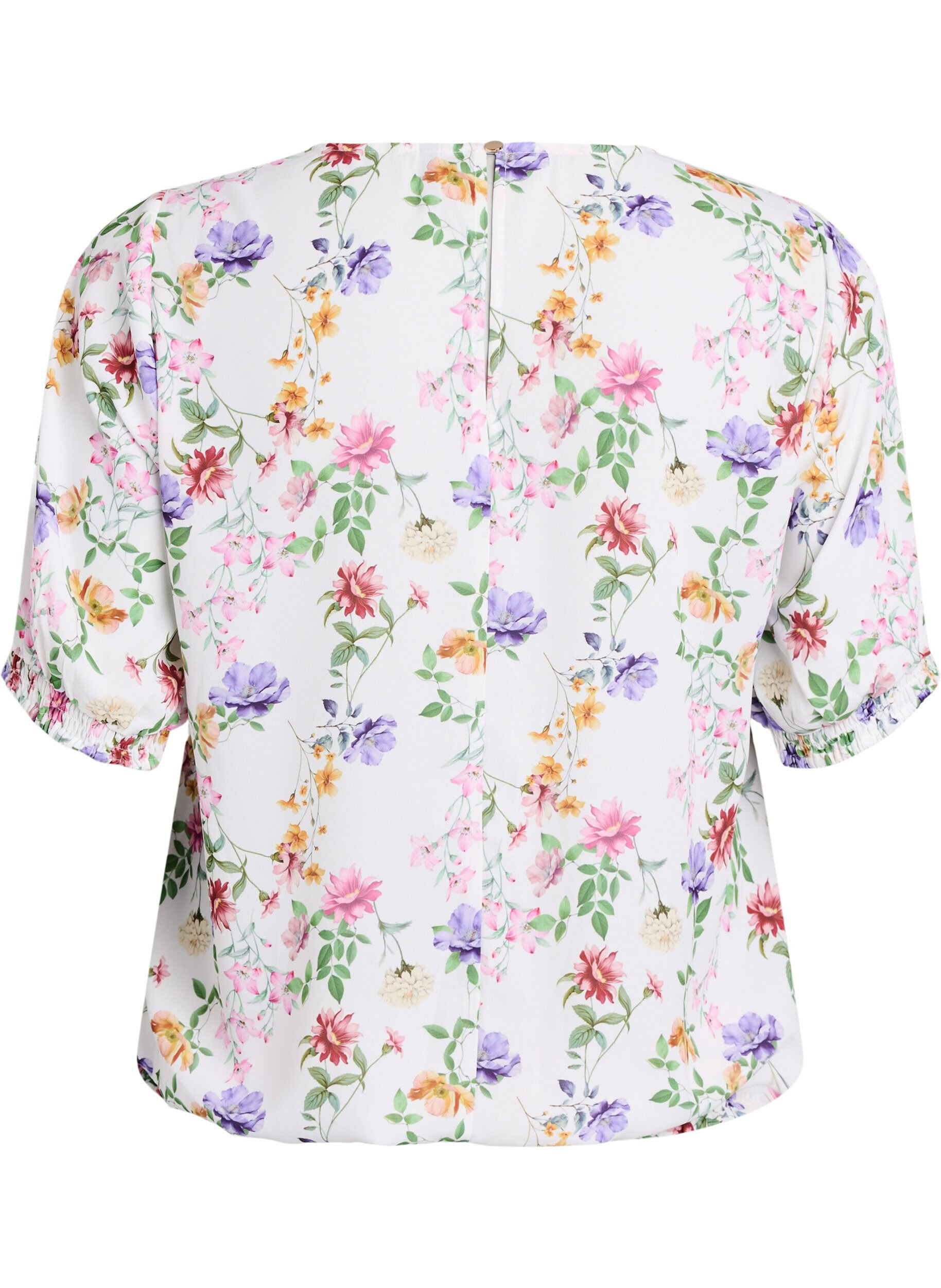 Zizzi Blouse &agrave; fleurs avec smock, Rose, Packshot image number 1