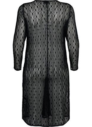 Robe crochetée à manches longues, Black, Packshot image number 1