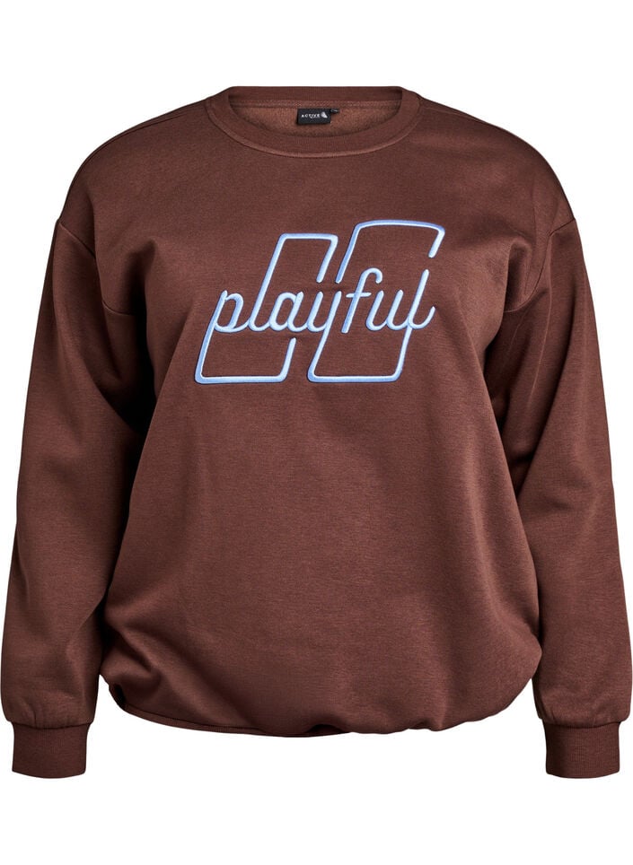 Sweatshirt avec motif &agrave; l'avant, Marron, Packshot image number 0