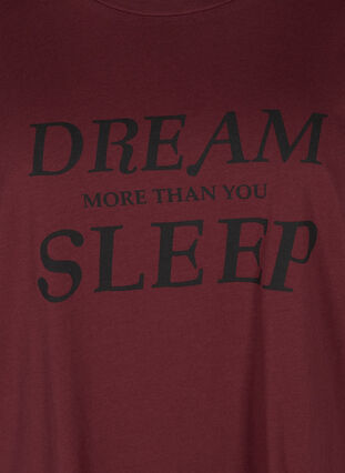 T-shirt de nuit surdimensionné en coton bio, Tawny Port, Packshot image number 2