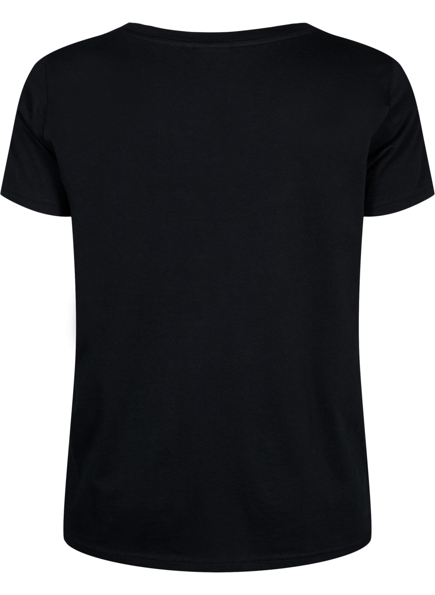 ZizziSport-T-shirt met print, Black w. Graphics, Packshot image number 1