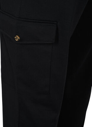 Losse broek met elastische rand en zakken, Black, Packshot image number 3