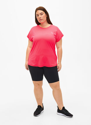 Sport T-shirt met korte mouwen, Neon Diva Pink, Model image number 2