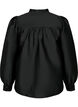 Glanzende shirtblouse met ruches, Black, Packshot image number 1