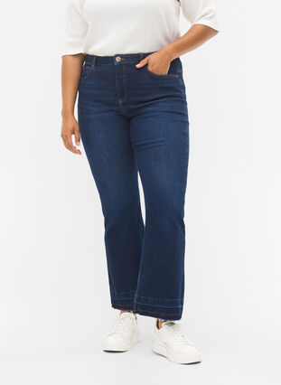 Jeans bootcut Ellen à taille haute, Dark blue, Model image number 2