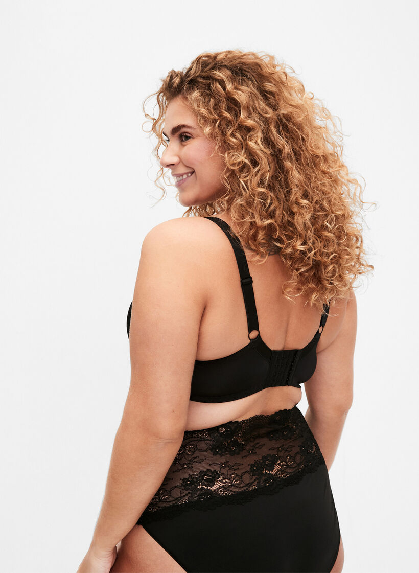 Voorgevormde beha met kant, Black, Model image number 1