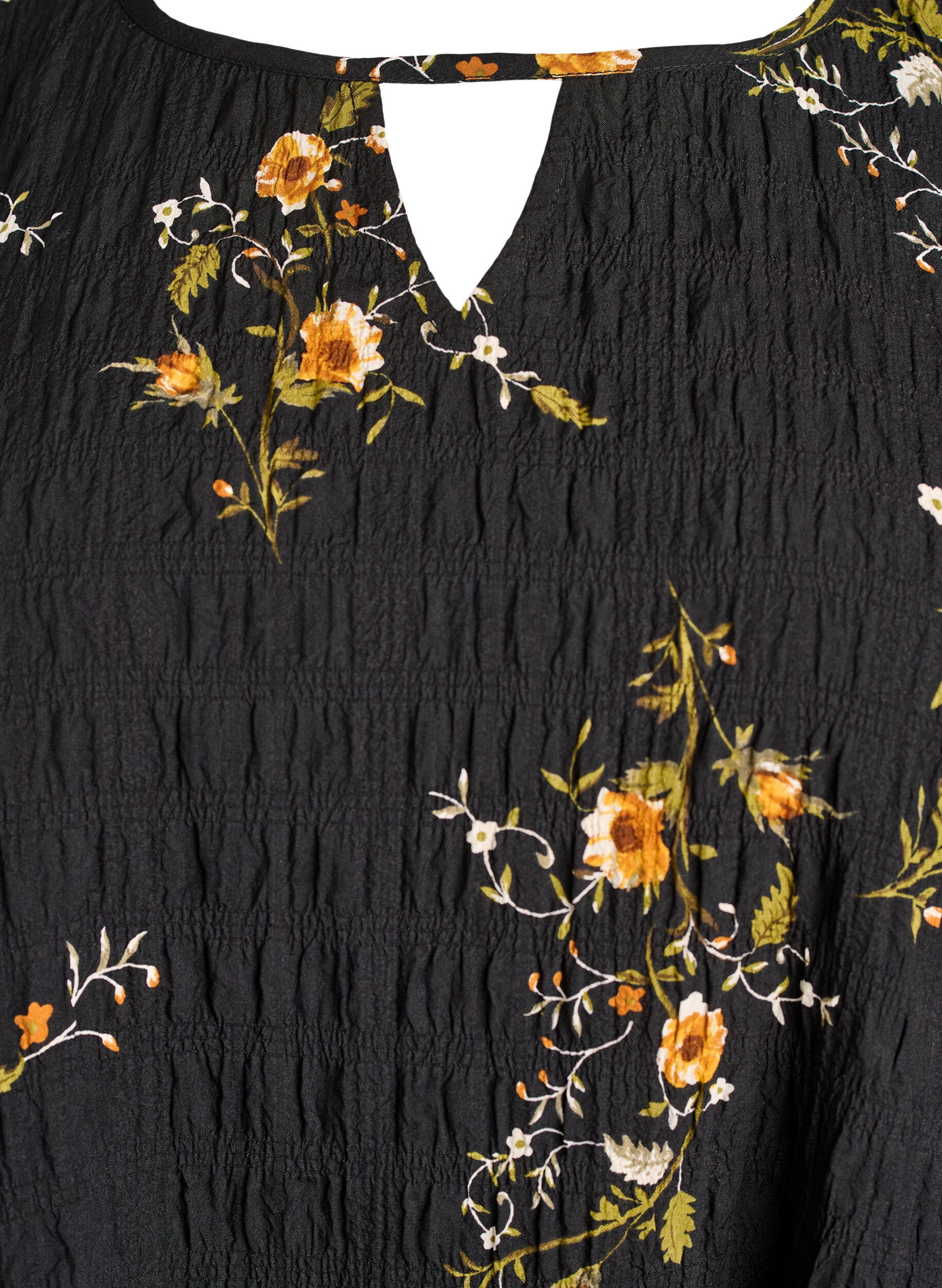 ZizziBlouse met lange mouwen en bloemenprint, Zwart, Packshot image number 2