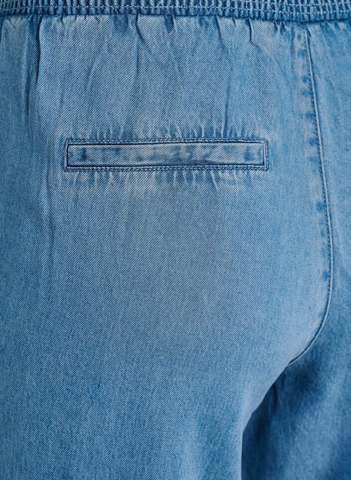 Pantalon large en lyocell aspect denim, Bleu Clair, Packshot image number 3