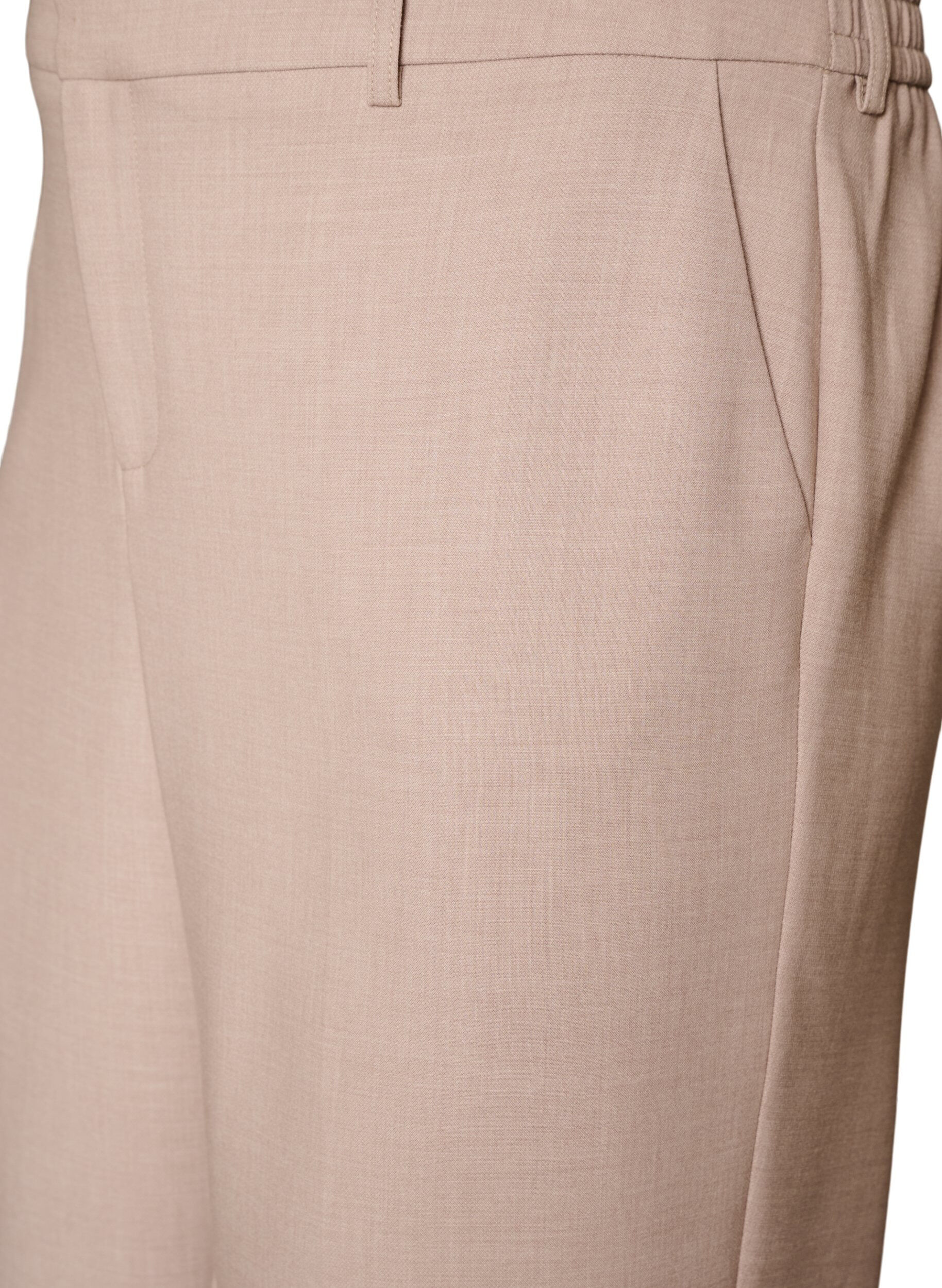 ZizziOp maat gemaakte broek met een hoge taille en straight-fit, Beige, Packshot image number 2