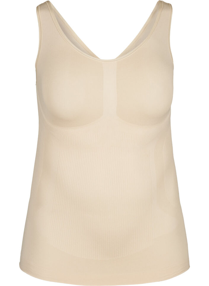 Shapewear top met brede bandjes, Beige, Packshot