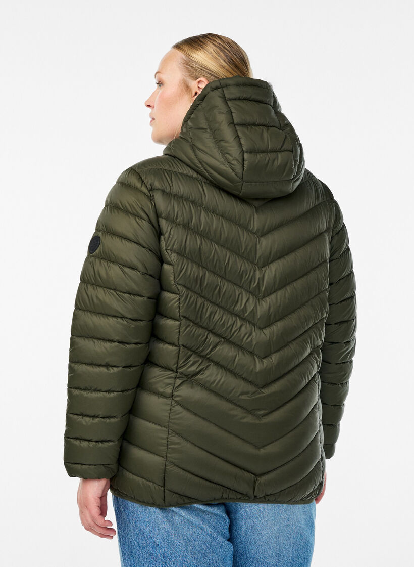 Veste l&eacute;g&egrave;re &agrave; capuche, Vert fonc&eacute;, Model image number 2
